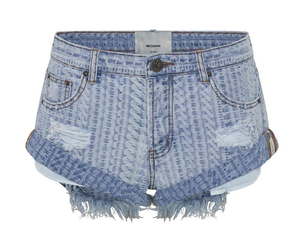 Bandits Low Waist Denim Shorts - Archived Logo Light Blue