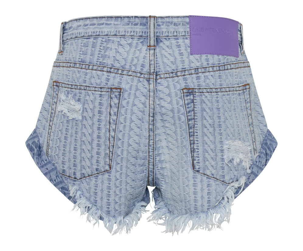 Bandits Low Waist Denim Shorts - Archived Logo Light Blue