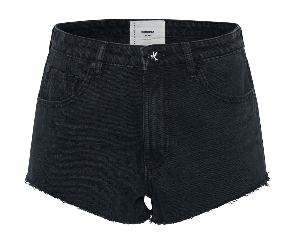 FOX BLACK THE ONE FITTED CHEEKY DENIM SHORTS
