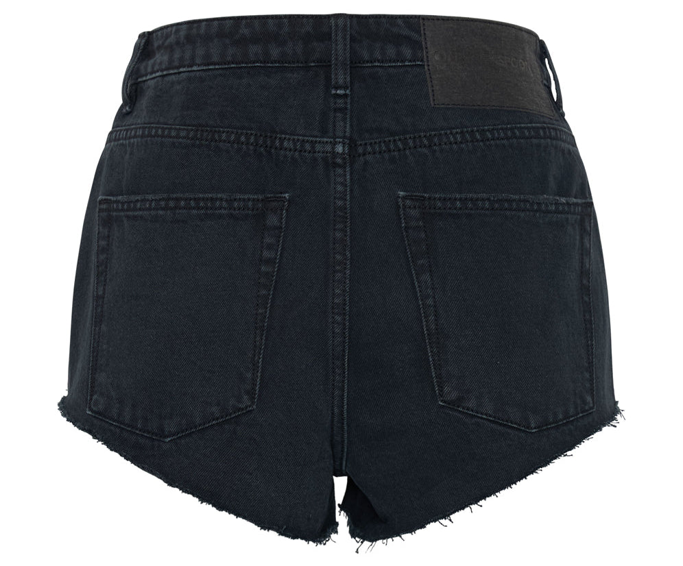 FOX BLACK THE ONE FITTED CHEEKY DENIM SHORTS