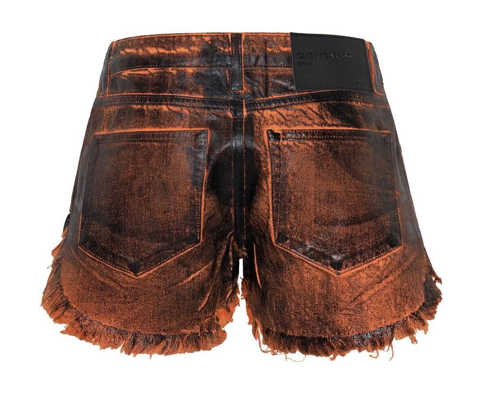 LACQUERED BONITAS LOW WAIST DENIM SHORTS