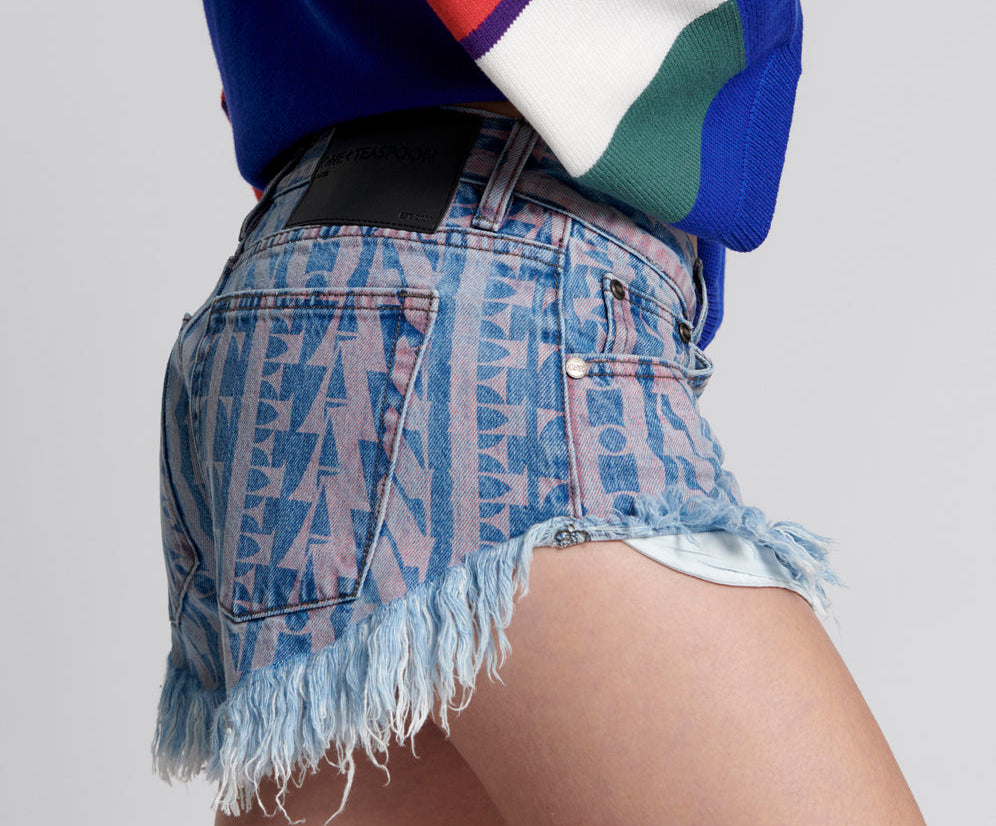 ON REPEAT DUKES LOW WAIST MINI DENIM SHORTS