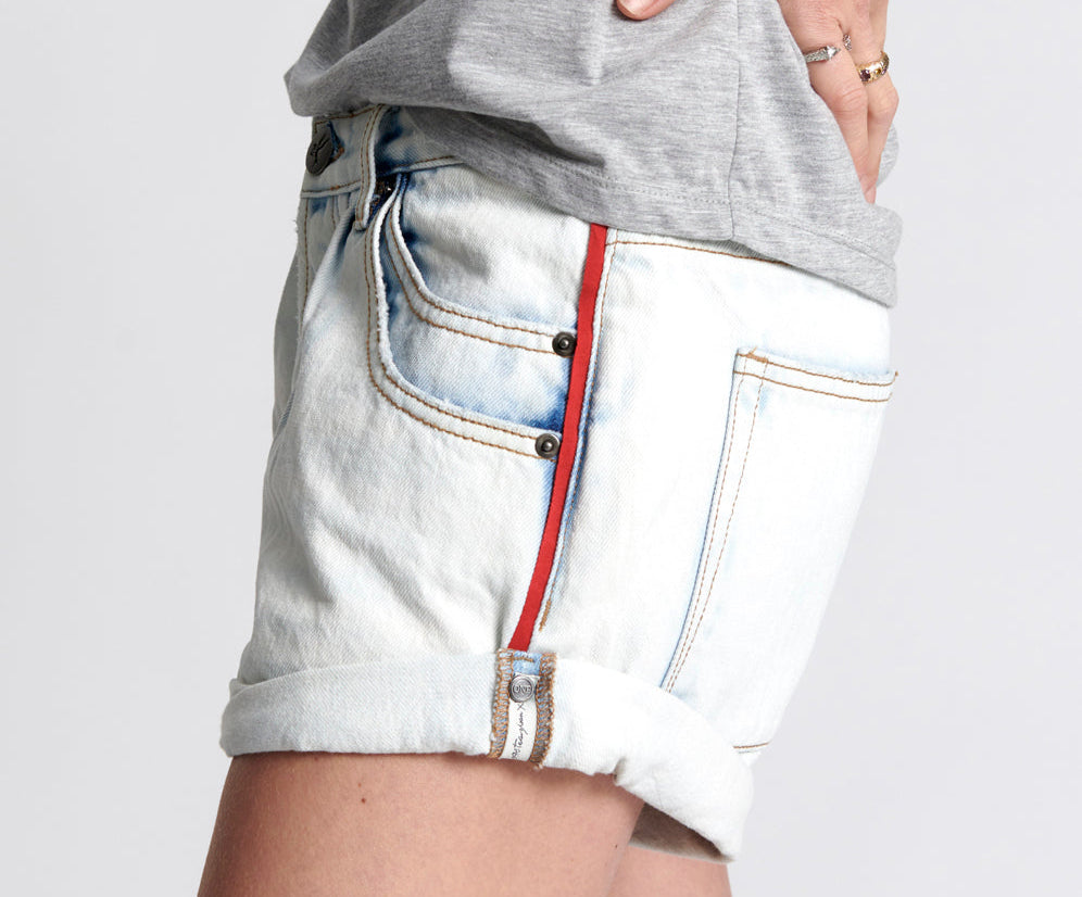 FLORENCE SMITHS TAILORED LOW WAIST DENIM SHORTS