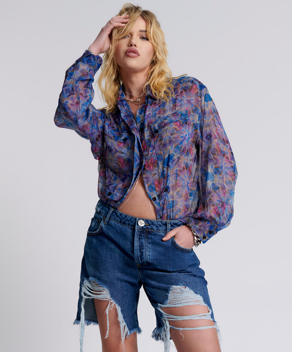 Products Stevies Low Waist Waist Long Length Boyfriend Denim Shorts - Rosewood