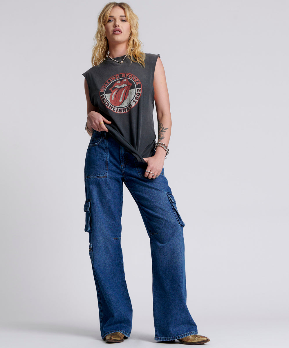 Jacksons Jeans Jackson Mid Waist Wide Leg Denim Jeans - Rosewood