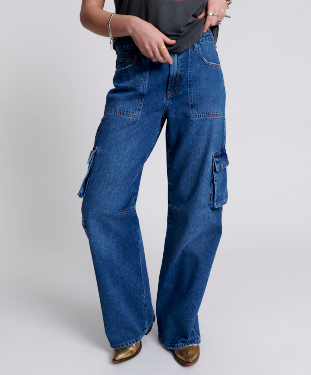 Jacksons Jeans Jackson Mid Waist Wide Leg Denim Jeans - Rosewood