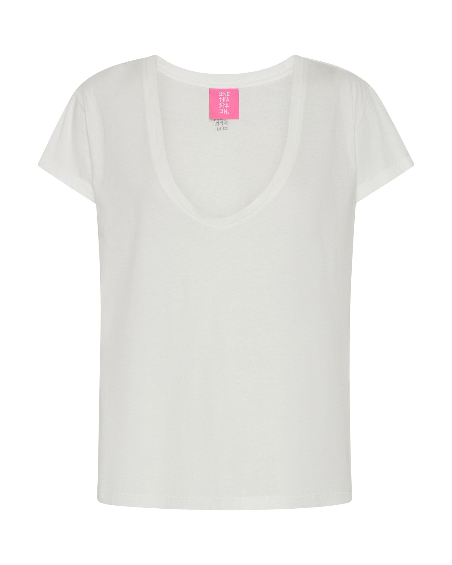Products ONE TEASPOON ORGANIC SCOOP NECK BASIC TEE WHITE
