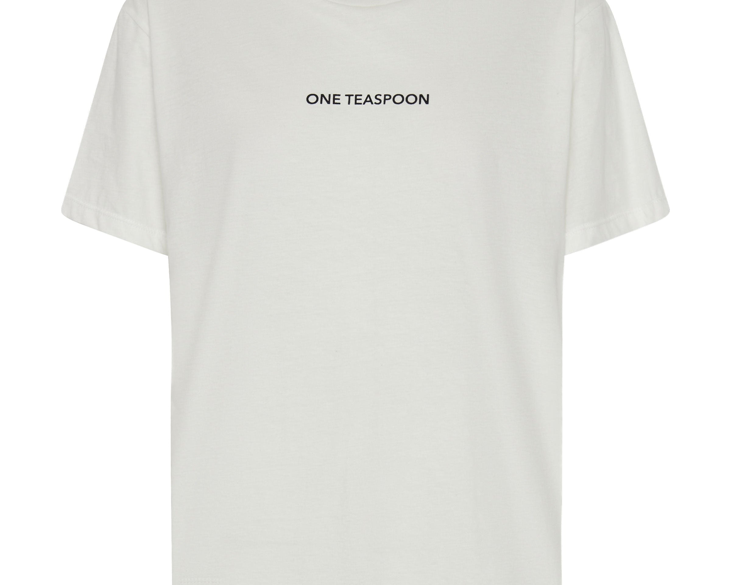 ONE TEASPOON LOGO CREW NECK TEE WHITE