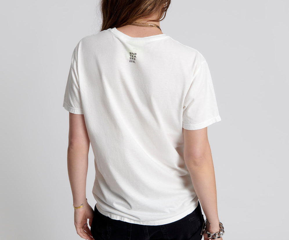 ONE TEASPOON LOGO CREW NECK TEE WHITE