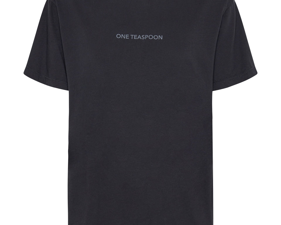 ONE TEASPOON LOGO CREW NECK TEE BLACK