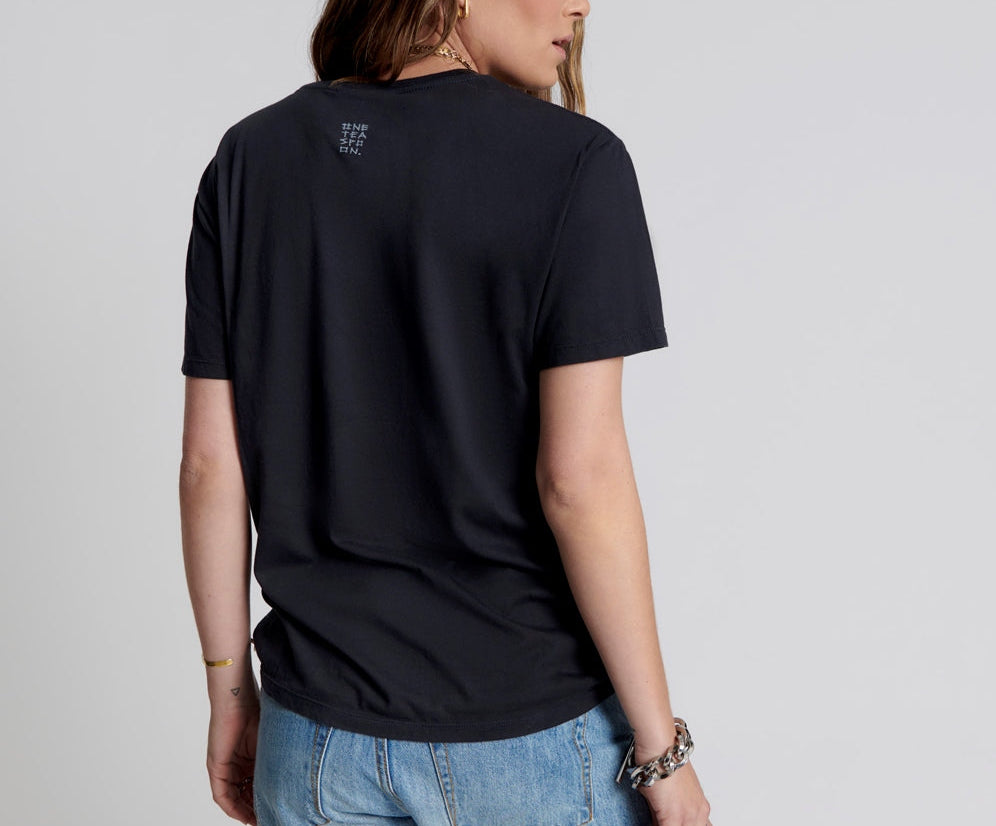 ONE TEASPOON LOGO CREW NECK TEE BLACK