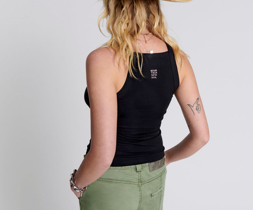 Miami Bamboo Logo Tank Top - Worn Black