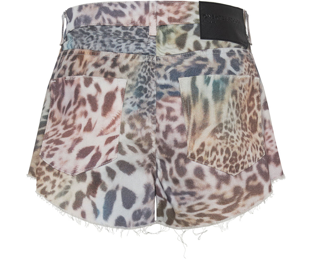 Outlaws Low Waist Mid Length Denim Shorts - Animal