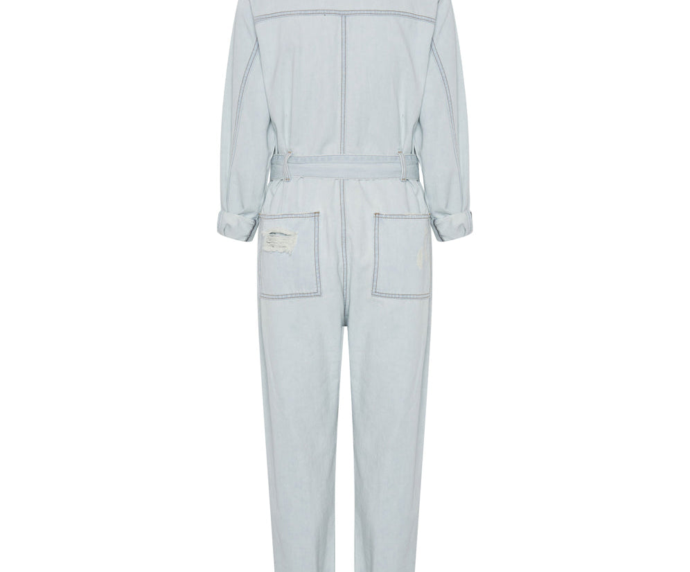 Claudia Long-Length Denim Overalls - Le Surf