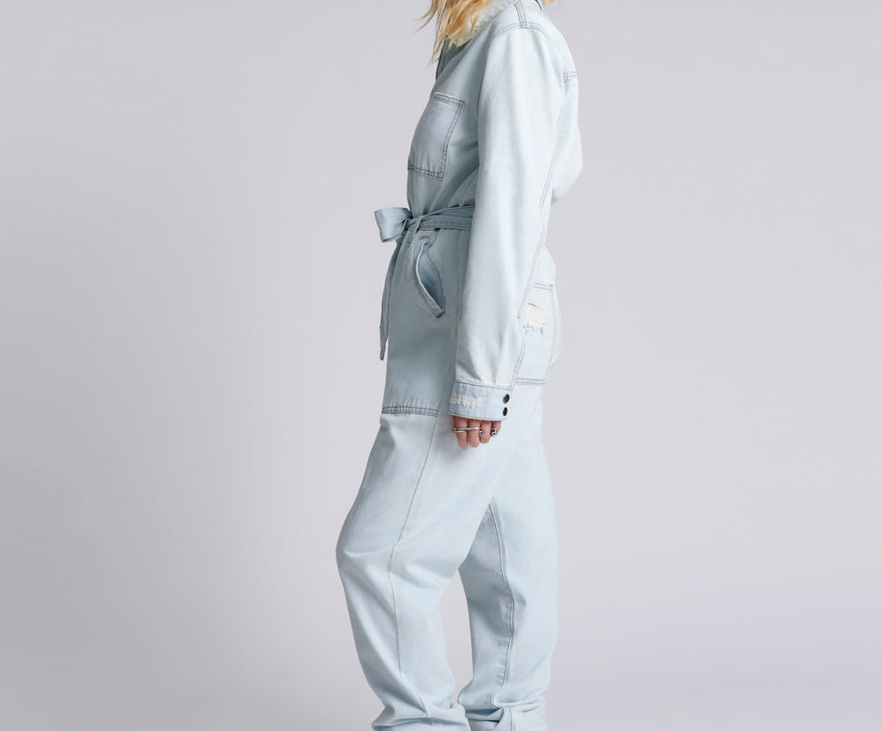 Claudia Long-Length Denim Overalls - Le Surf