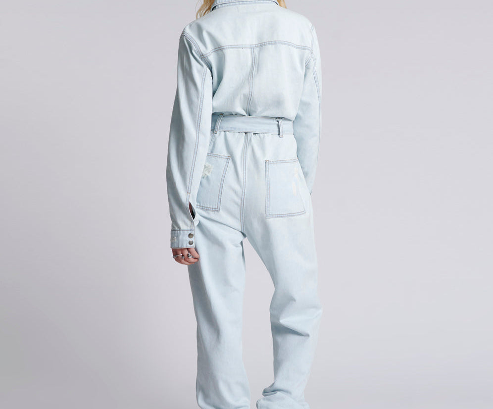 Claudia Long-Length Denim Overalls - Le Surf
