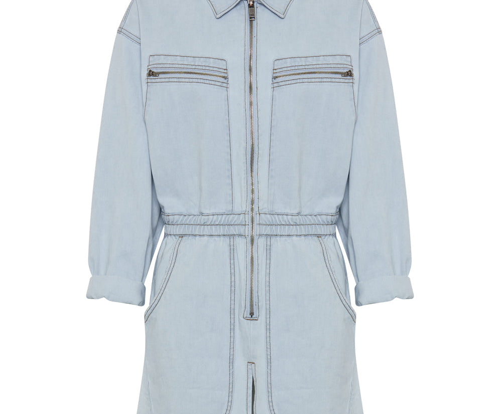 Denim Olivia Dress - Blue Latte