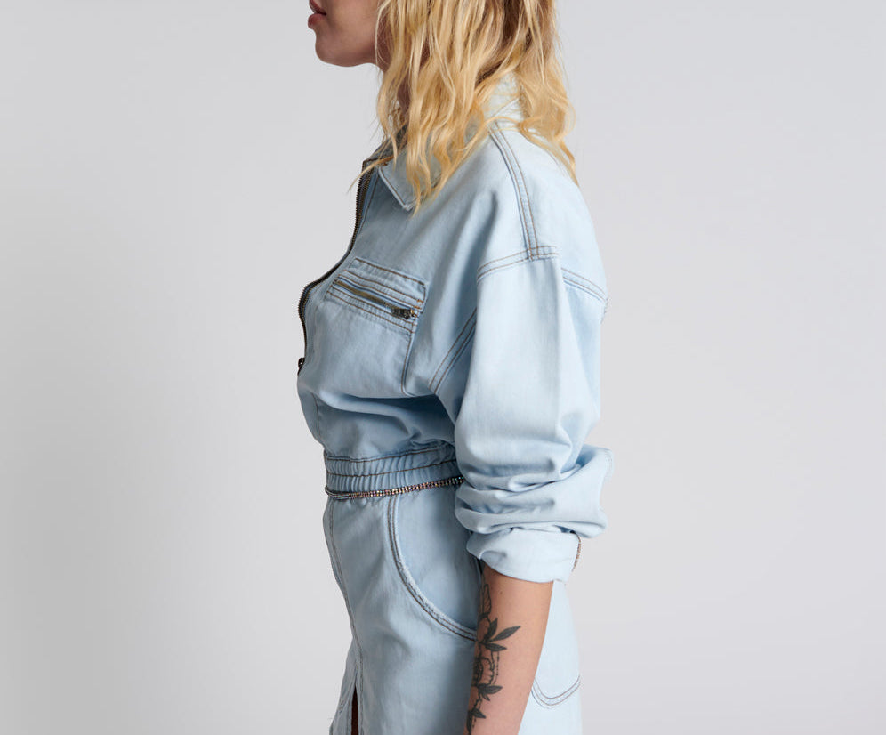 Denim Olivia Dress - Blue Latte