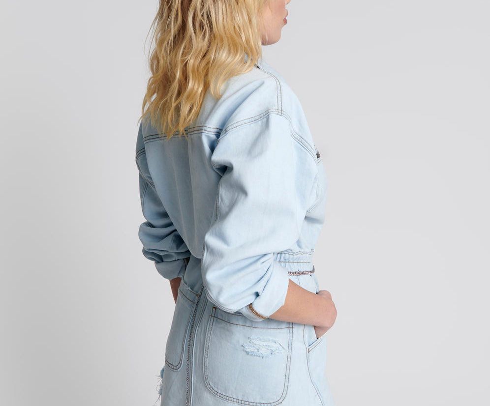 Denim Olivia Dress - Blue Latte