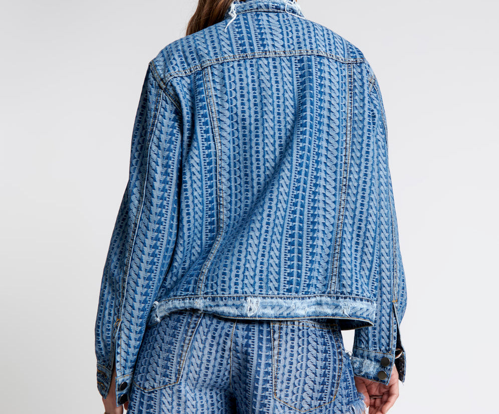 On Repeat Denim Trucker Jacket - Dark Blue