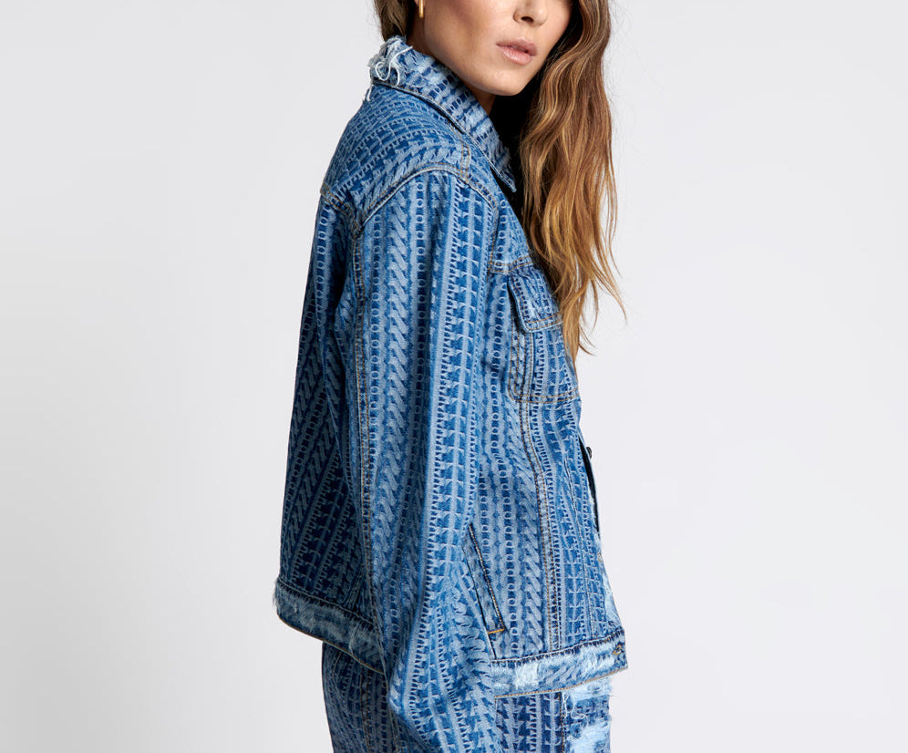 On Repeat Denim Trucker Jacket - Dark Blue