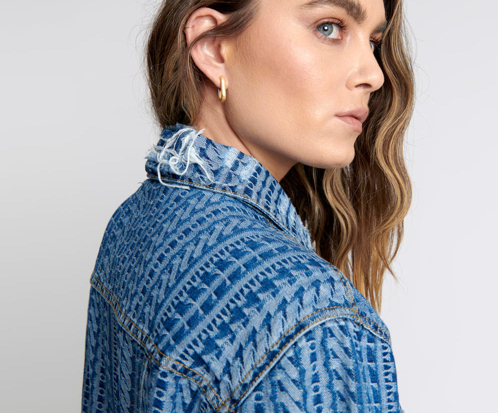 On Repeat Denim Trucker Jacket - Dark Blue