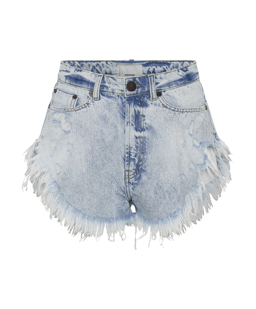 Last Stock SCOUT HIGH WAIST FLIPPY DENIM SHORTS