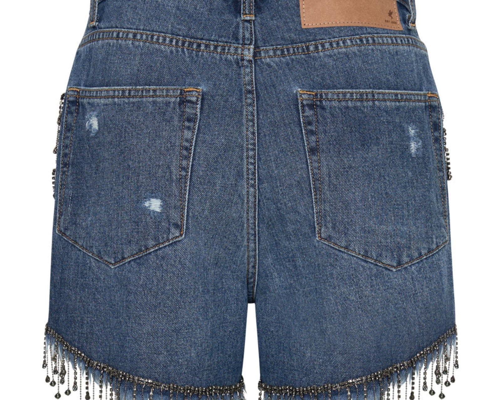 Truckers Mid Waist Relaxed Denim Shorts - Rosewood