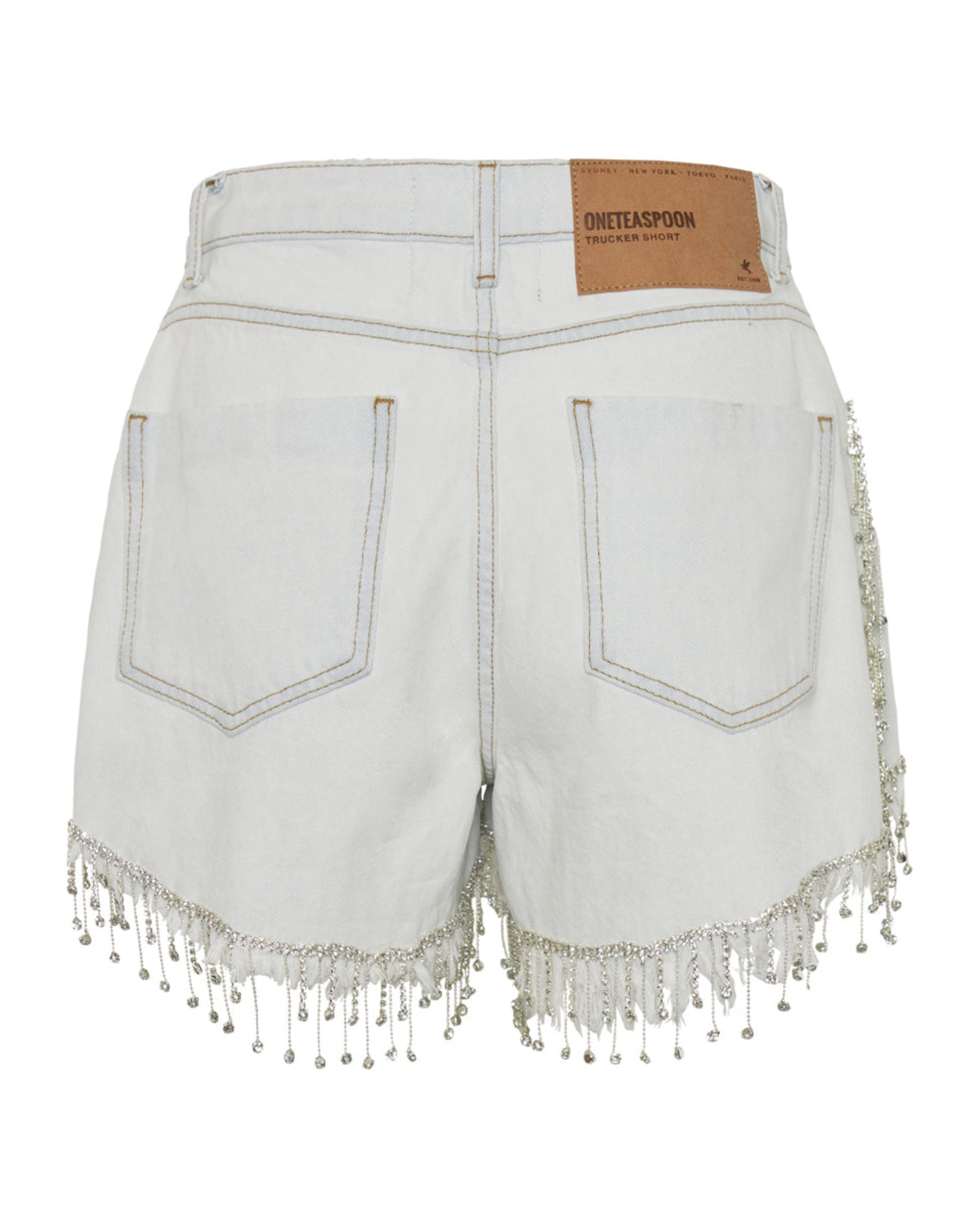 Truckers Mid Waist Relaxed Denim Shorts - Xanthe Blue | One