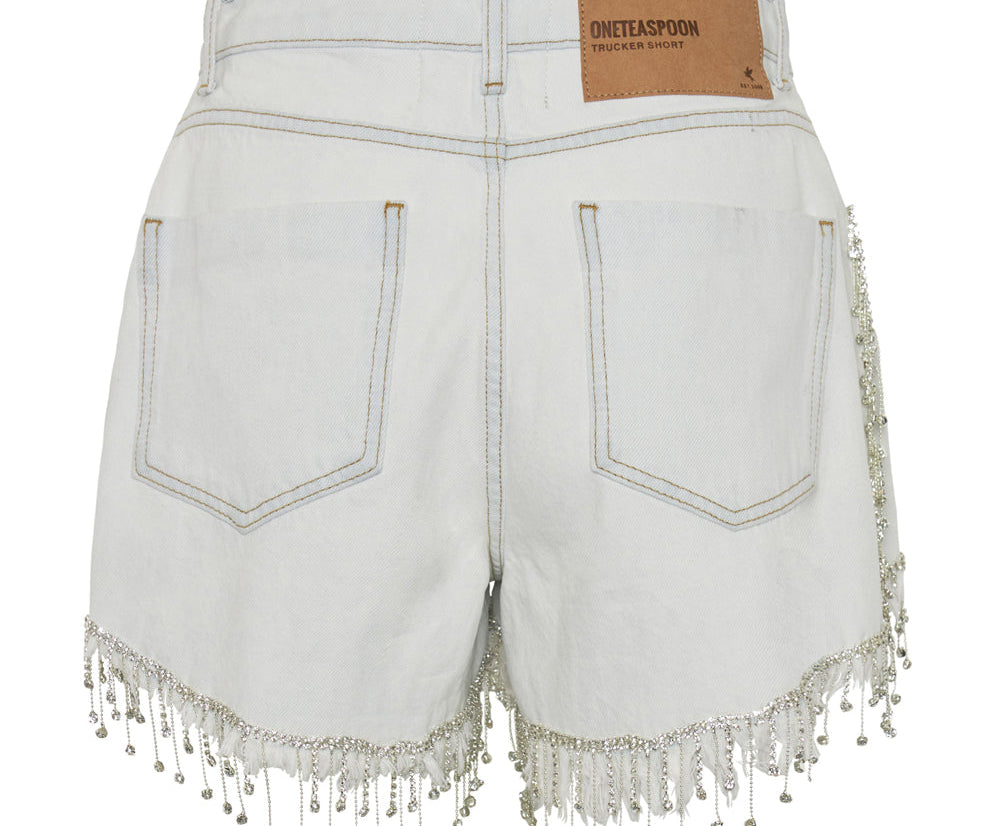RAZZLE DAZZLE TRUCKERS MID WAIST RELAXED SHORTS