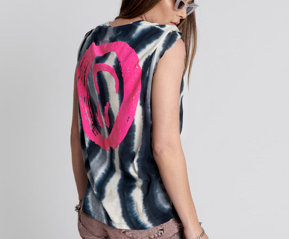 SOLAR STORM HAND PRINTED ORGANIC CREW TEE