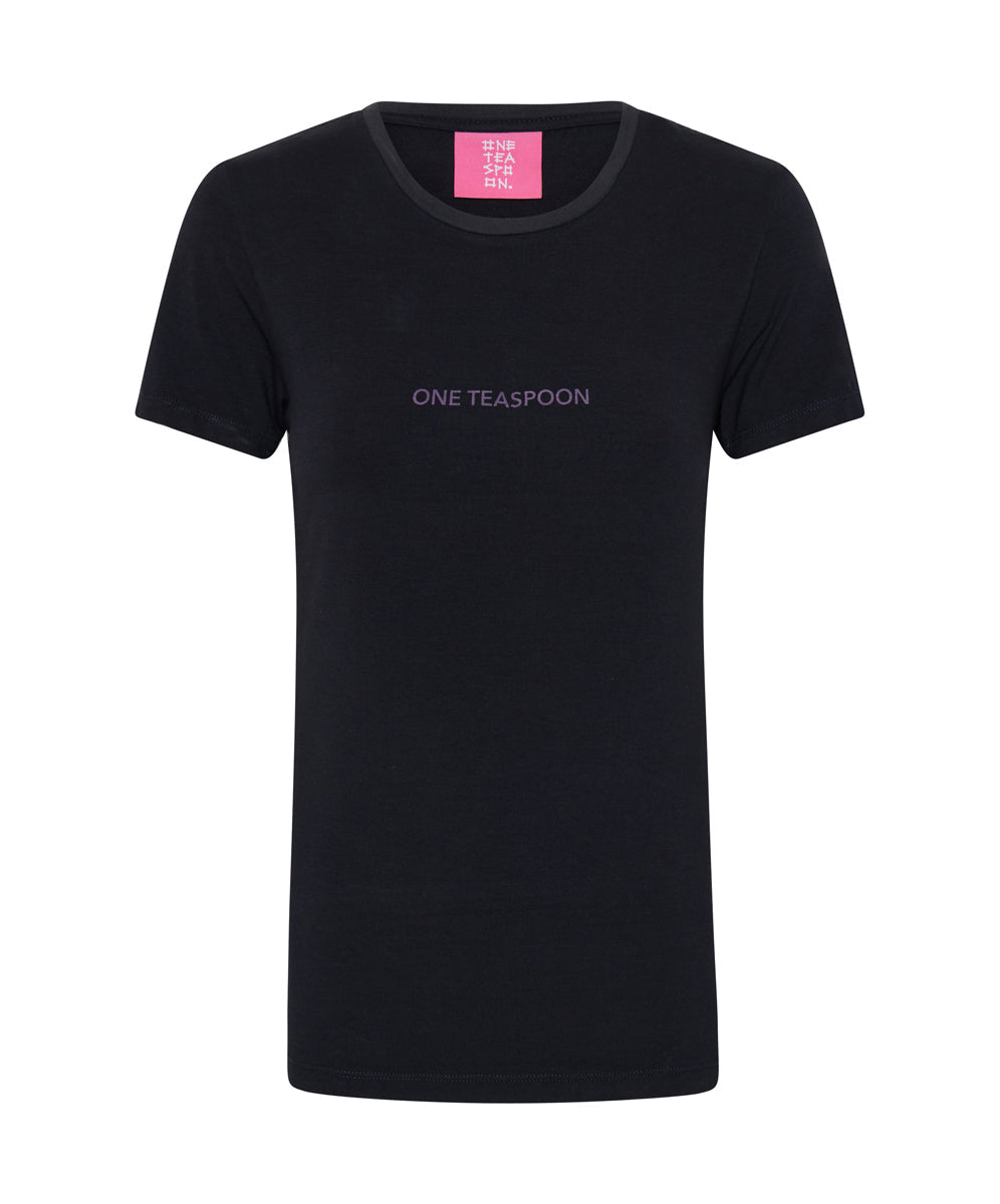 Products WASHED BLACK SMILEY LOGO FITTED TEE