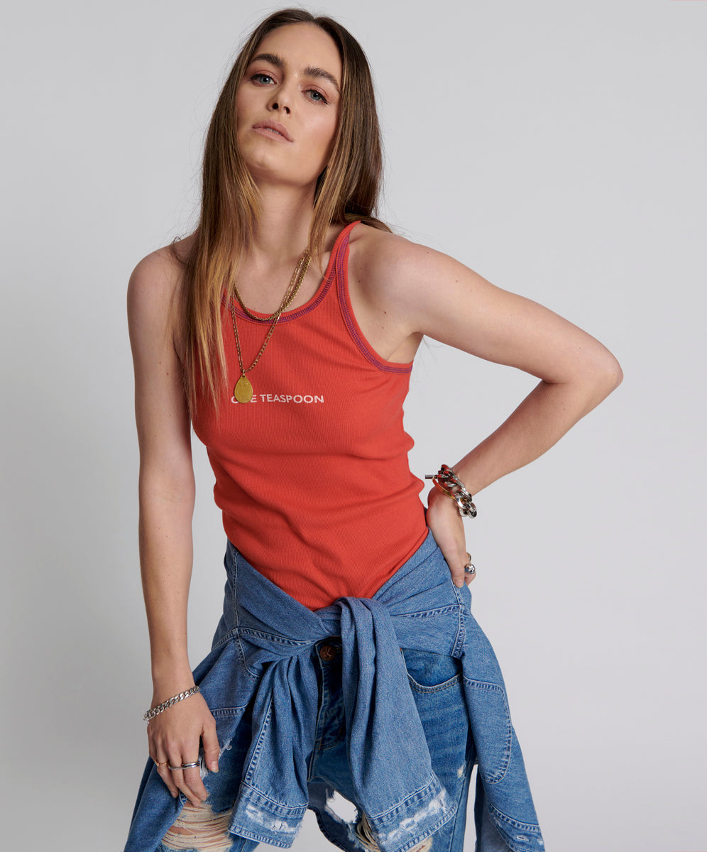 Products RED ONE TEASPOON LOGO SINGLET