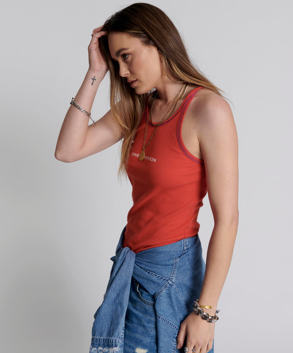 Products RED ONE TEASPOON LOGO SINGLET