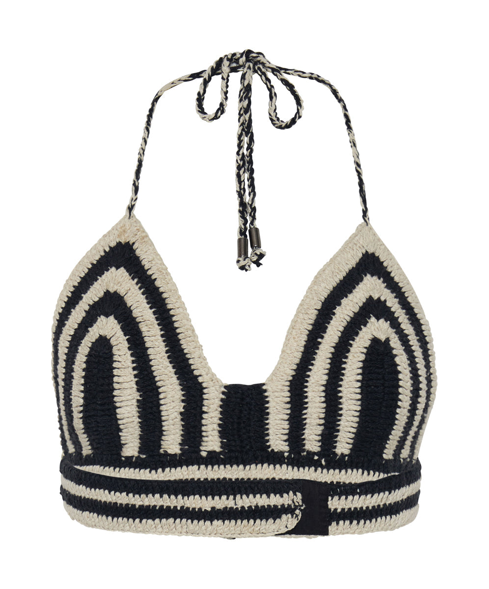 black and white striped bralette