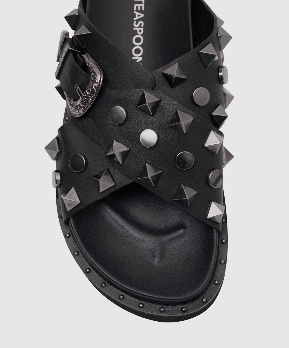 Products IGGY STUDDED CROSS OVER SLIDE
