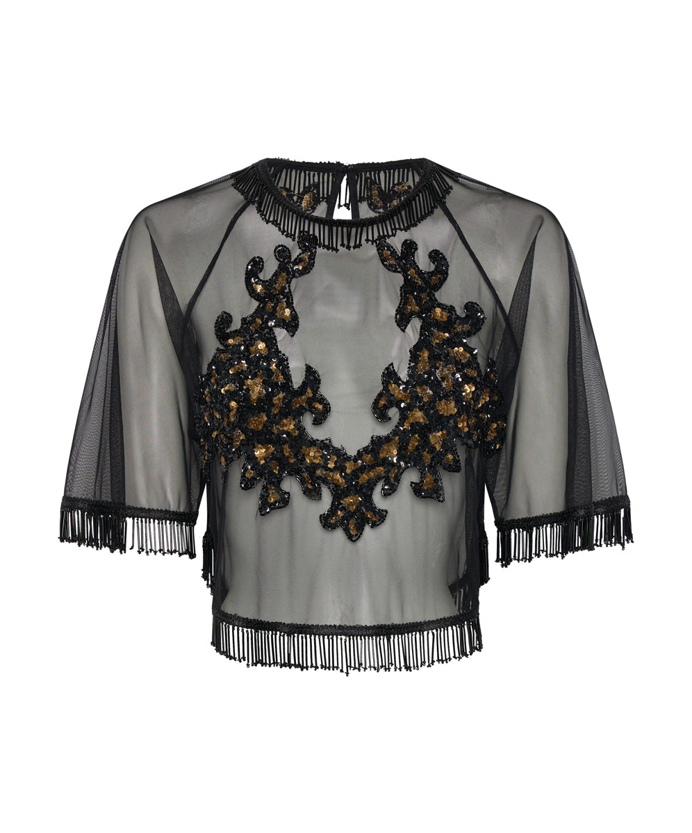 Products Vanity Razzle Dazzle Sequin Top - Black