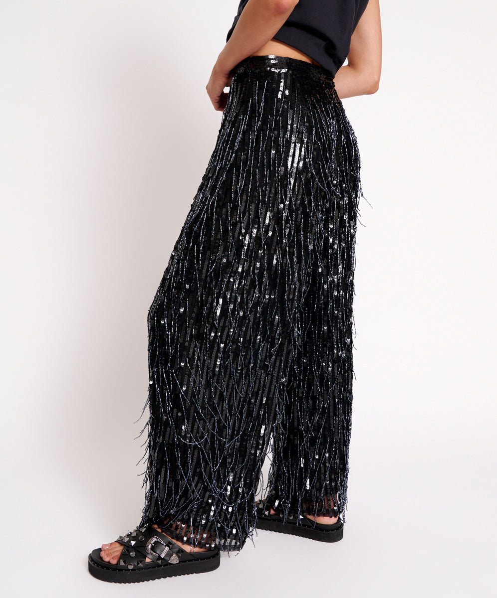 【THE MOZZ】Party Slit Pants THE MOZZ】Party Slit Pants English Factory Women's Front