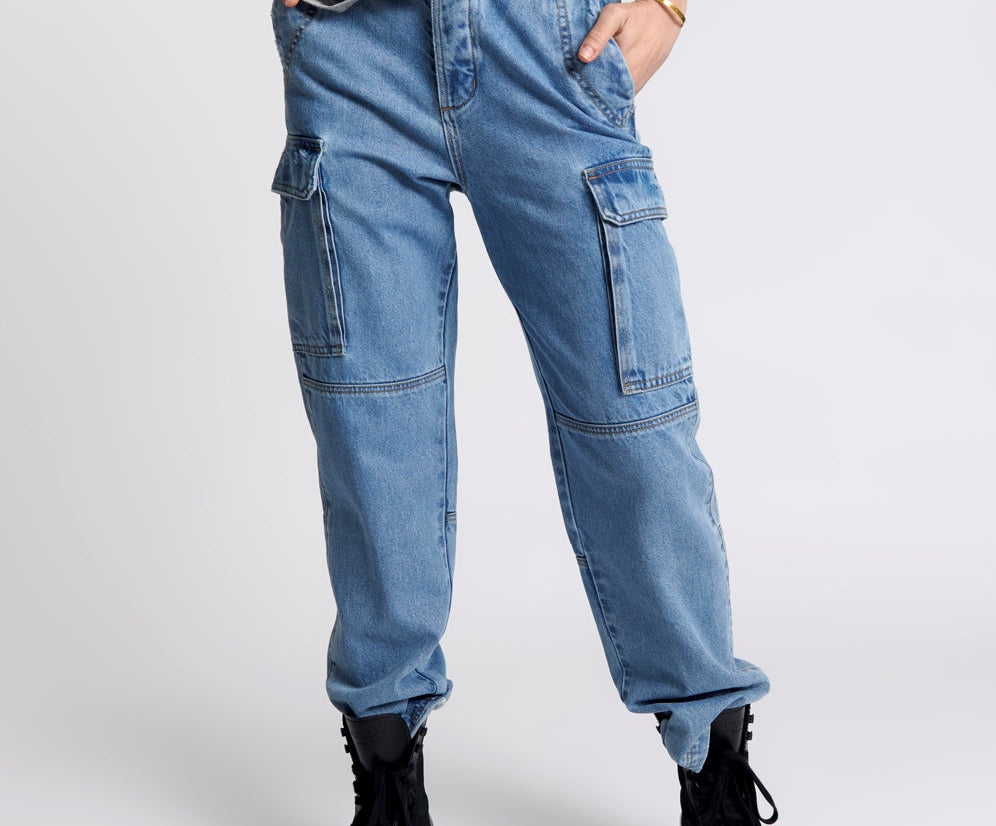 Cargo Motion Denim Jeans - Berlin Blue