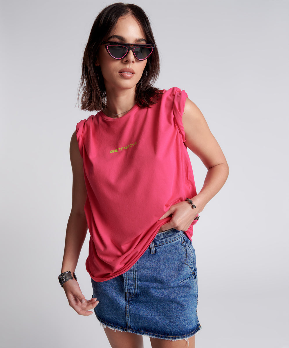 Products PINK GLO ONE TEASPOON ORGANIC LOGO UNISEX TEE