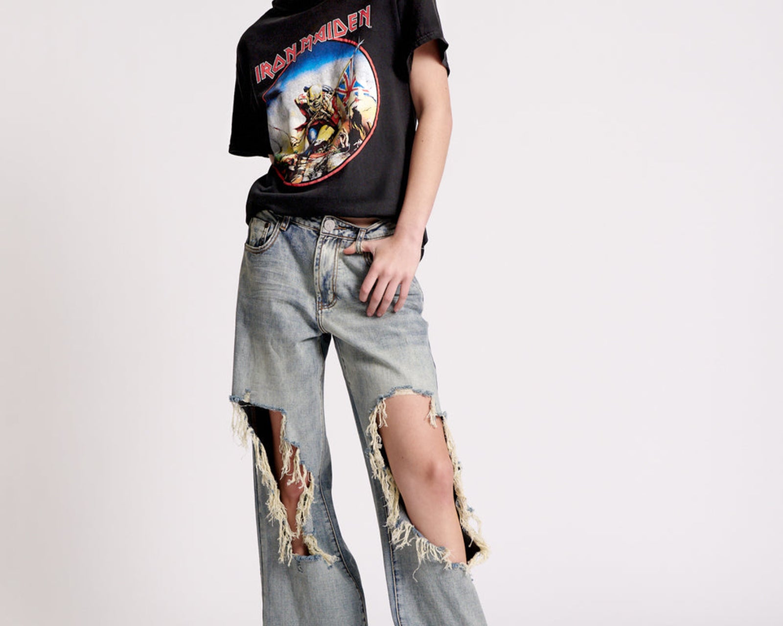 Jackson Mid Waist Wide Leg Denim Jeans - Old Blue