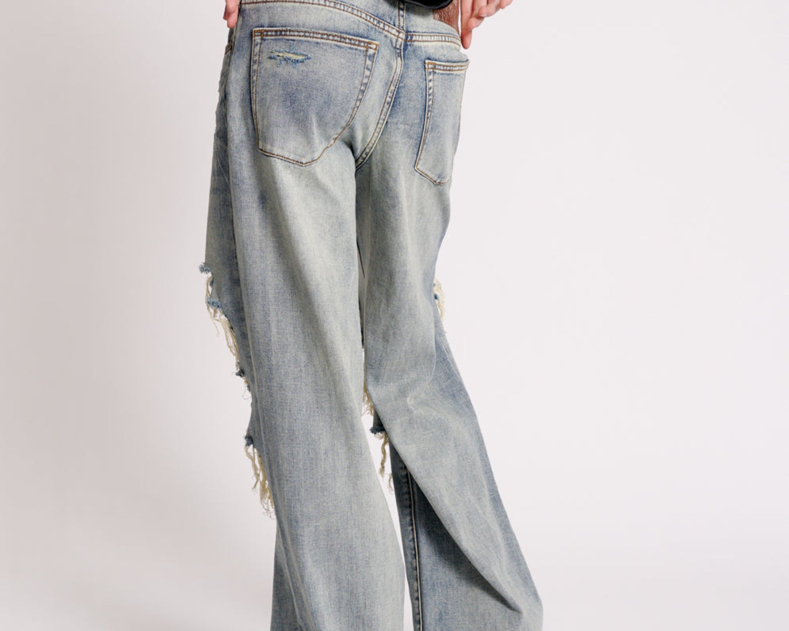 Jackson Mid Waist Wide Leg Denim Jeans - Old Blue