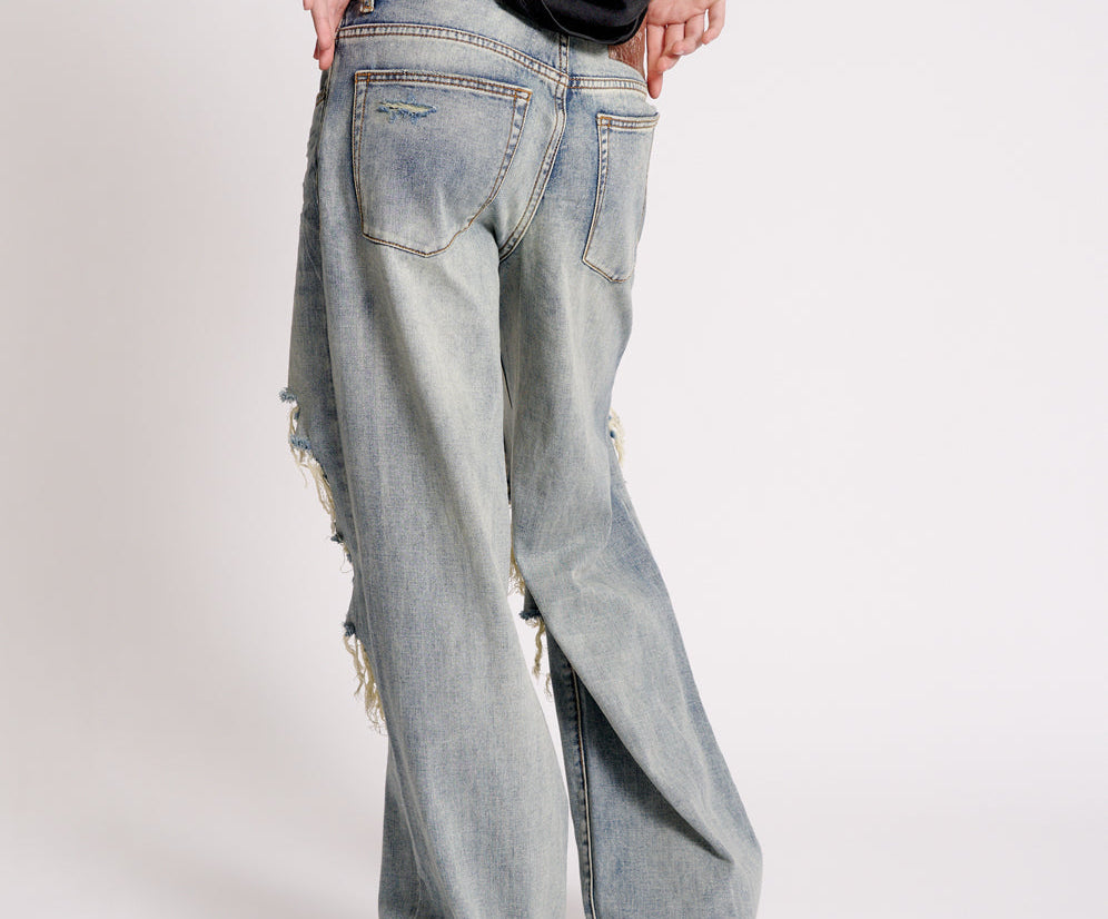 OLD BLUE JACKSON MID WAIST WIDE LEG JEANS