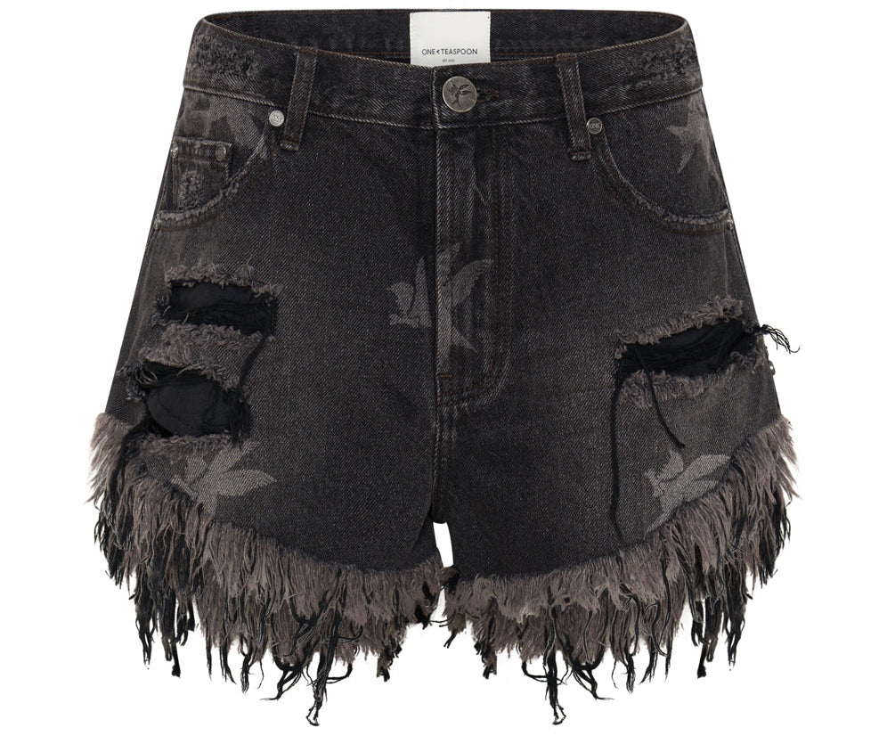 THE BOWER OUTLAWS MID LENGTH DENIM SHORTS