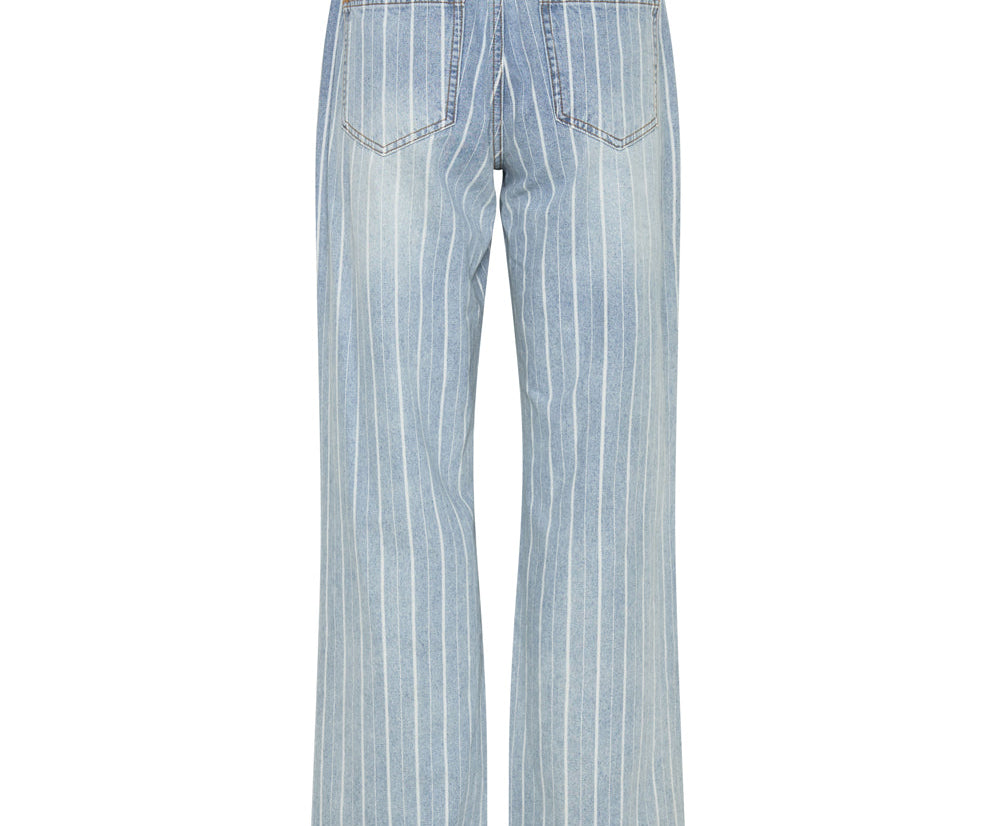 LE STRIPE ROADHOUSE WIDE LEG DRAWSTRING JEANS