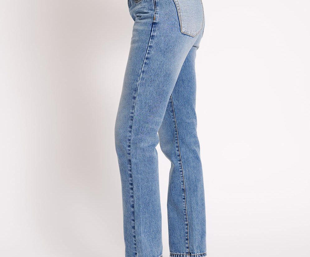TEXAS BLUE TRUCKERS MID RISE STRAIGHT LEG JEANS