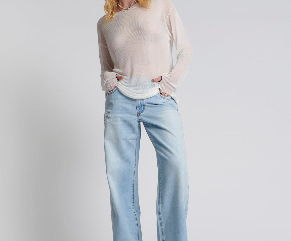 BLUE LATTE LOWRIDER WIDE LEG JEANS