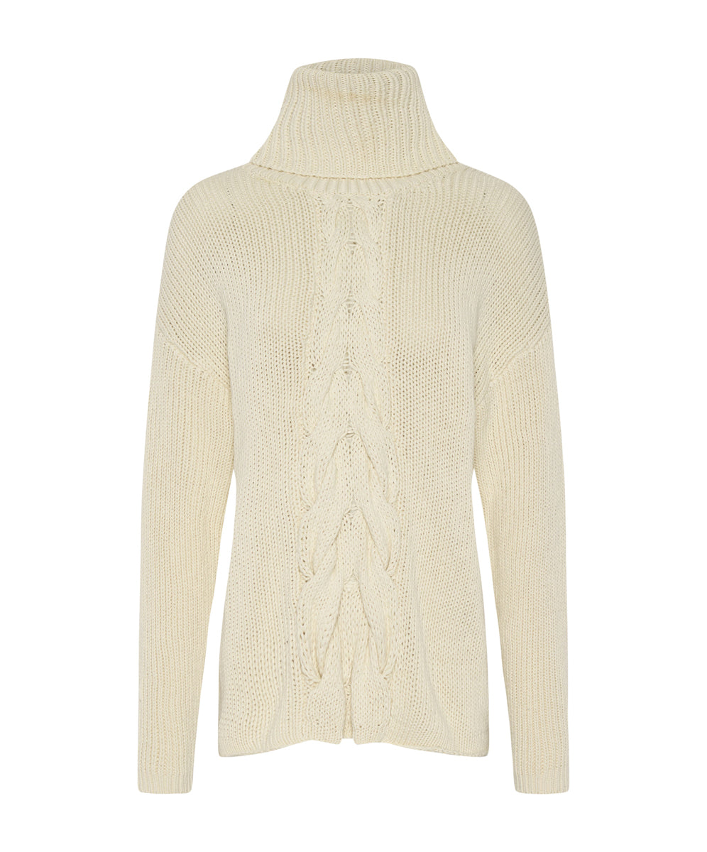 Black Friday Women's Hoodies Sale - Up to 70% off Poison Cable Knit Sweater Cream - Creme