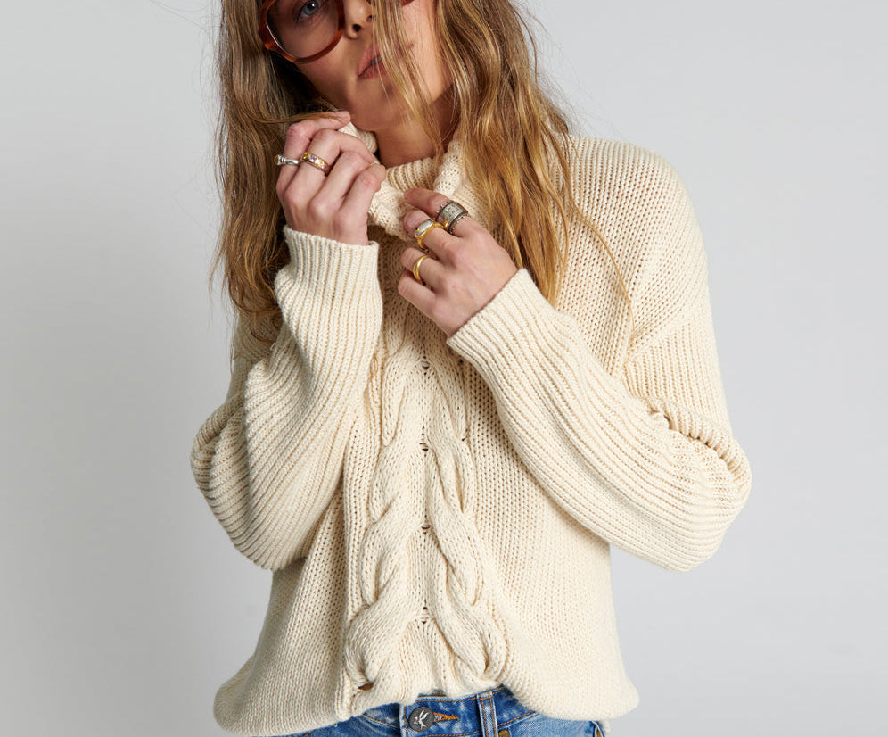 POISON CABLE KNIT SWEATER CREAM