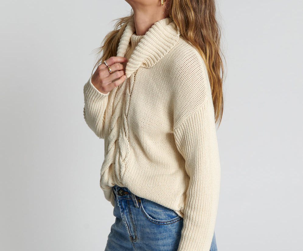 Poison Cable Knit Sweater Cream - Creme